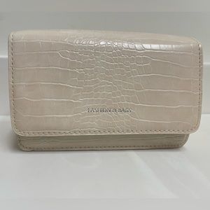Crocodile embossed flap square bag